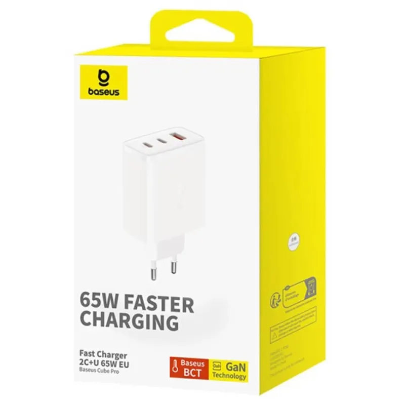 МЗП Baseus Cube Pro Fast Charger PD65W Moon White — фото 5