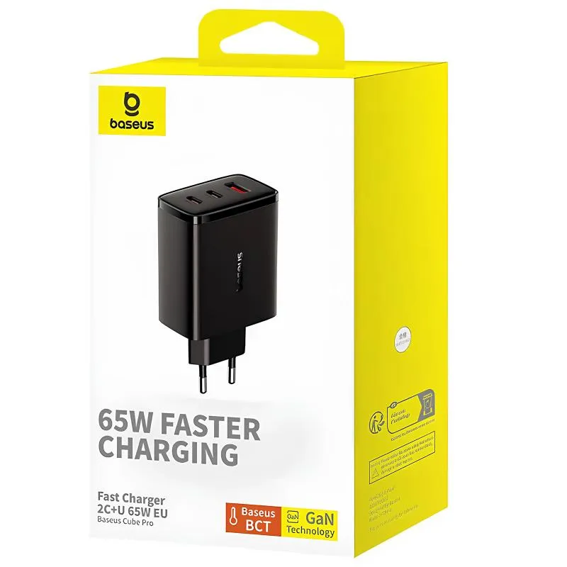 МЗП Baseus Cube Pro Fast Charger PD65W Cluster Black — фото 4