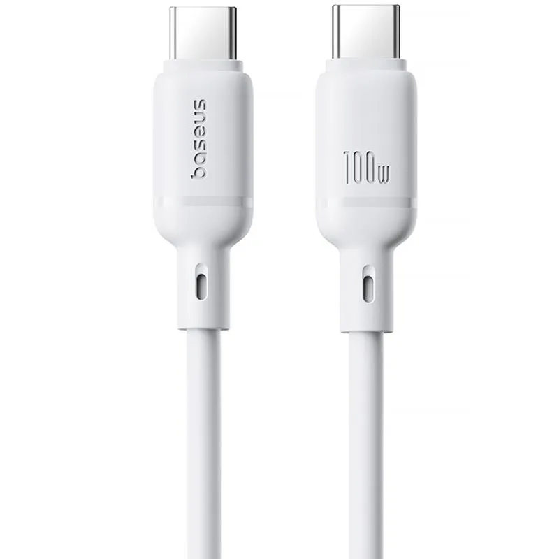Дата кабель Baseus Silky Series OS Fast Charging Type-C to Type-C 100W Moon White