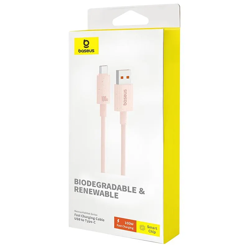 Дата кабель Baseus Habitat Series Fast Charging USB to Type-C 100W Wheat Pink — фото 4