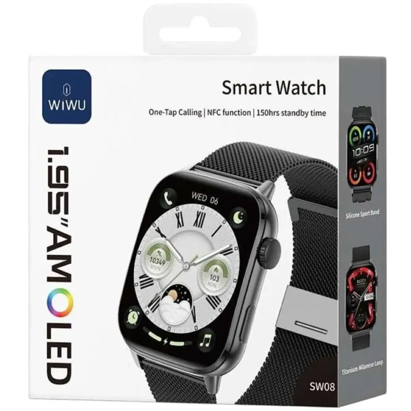 Смарт-годинник WiWU SW08 Smart sports watch Black — фото 5