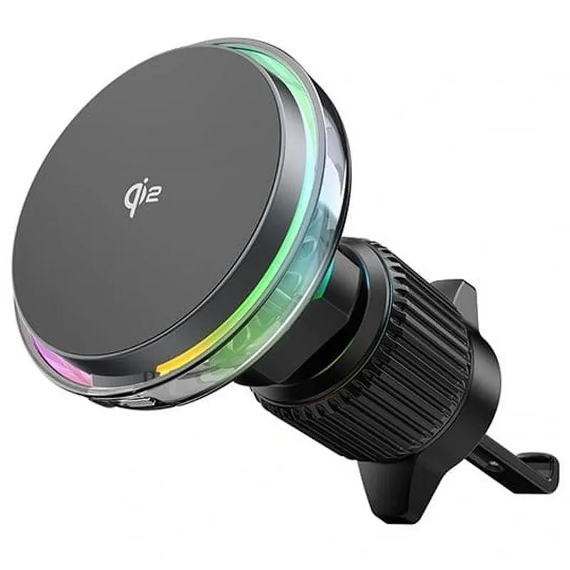 Автотримач з БЗП WIWU CH-324 Aurora Qi2 15W (air outlet) Black
