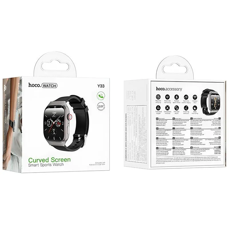 Смарт-годинник Hoco Y33 Smart sports watch Black — фото 4