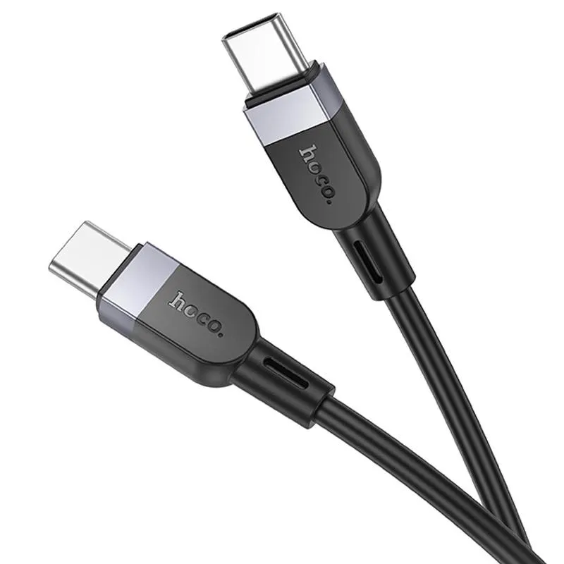 Дата кабель Hoco X109 Energy silicone Type-C to Type-C 60W Black — фото 4