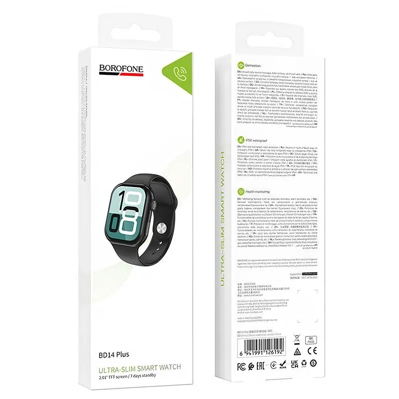 Смарт-годинник Borofone BD14 Plus Smart sports watch Black — фото 4