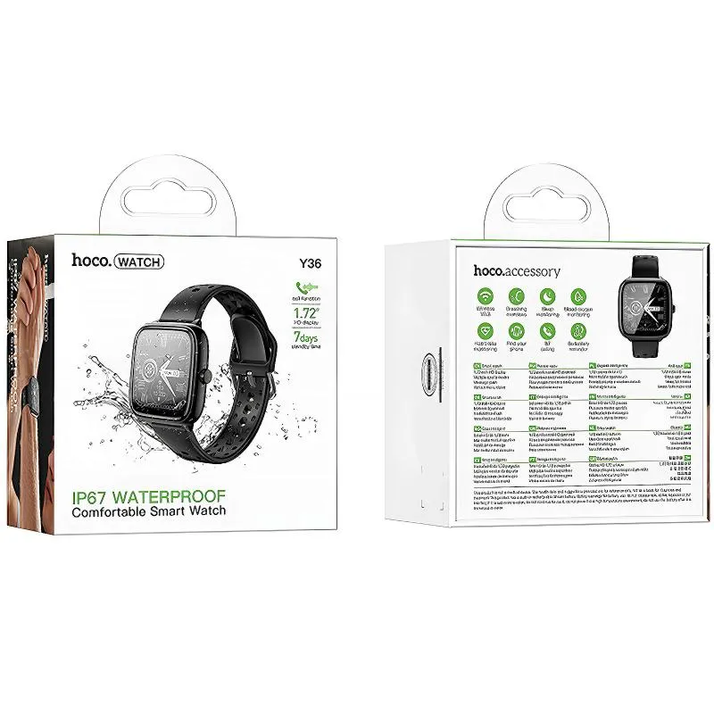 Смарт-годинник Hoco Y36 Smart sports watch Black — фото 2