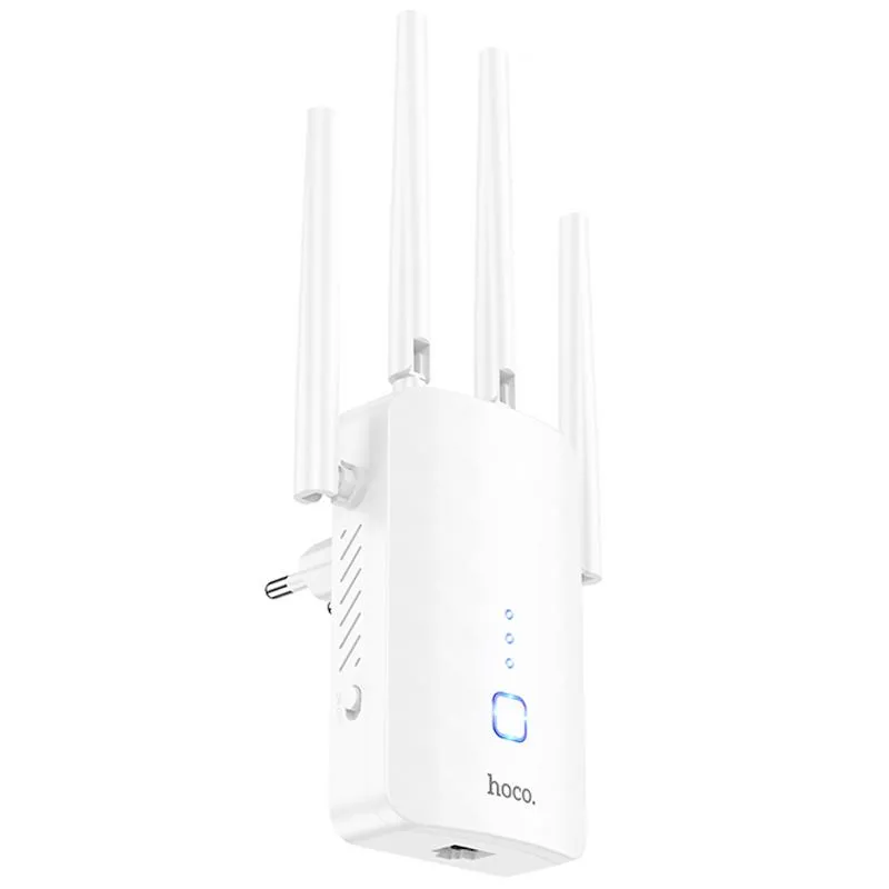 Бездротовий Wi-Fi репитер Hoco HI35 300Mbs 2.4GHz White