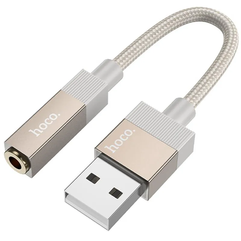 Перехідник Hoco UPA32D Clever USB to 3.5mm Gold — фото 3