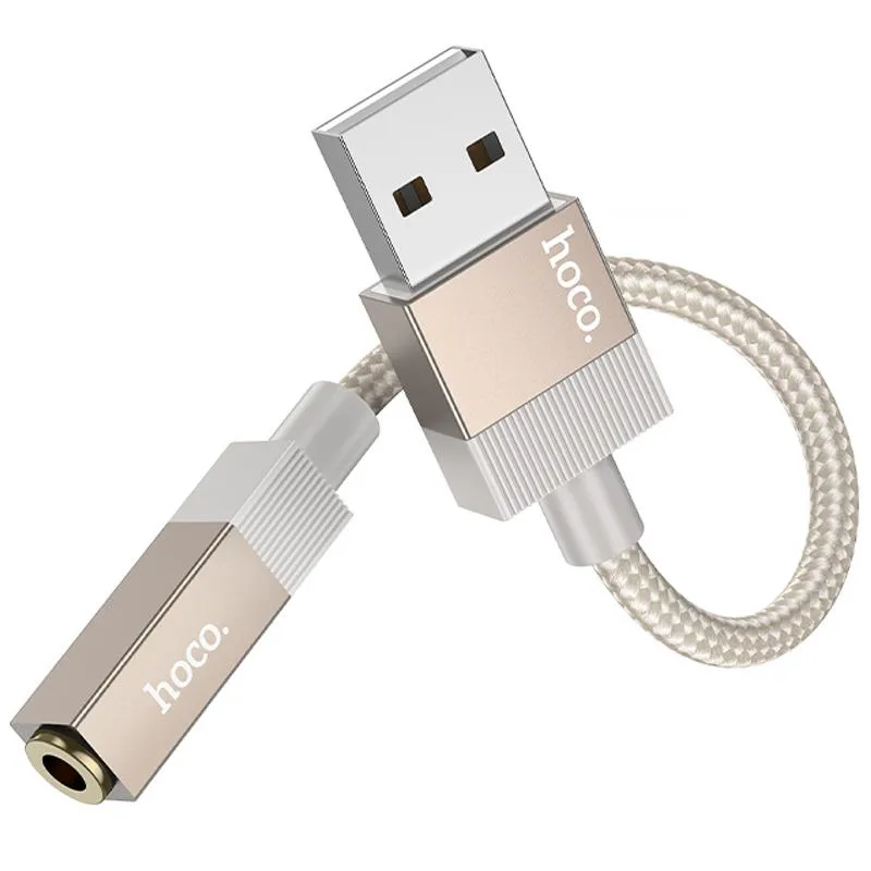 Перехідник Hoco UPA32D Clever USB to 3.5mm Gold — фото 4