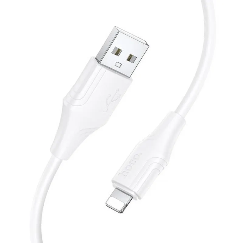 Дата кабель Hoco X124 Bien silicone USB to Lightning 2.4A White — фото 2