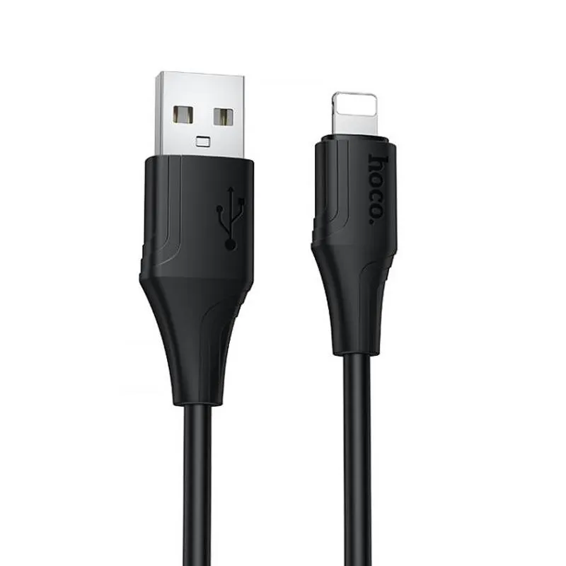 Дата кабель Hoco X124 Bien silicone USB to Lightning 2.4A Black