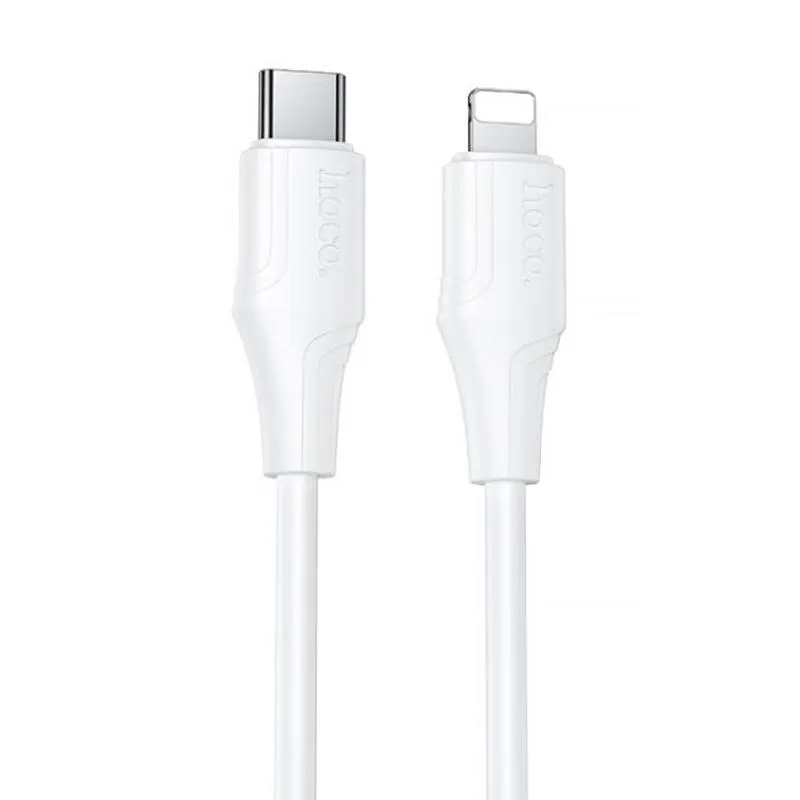 Дата кабель Hoco X124 Bien silicone Type-C to Lightning 27W (1m) White