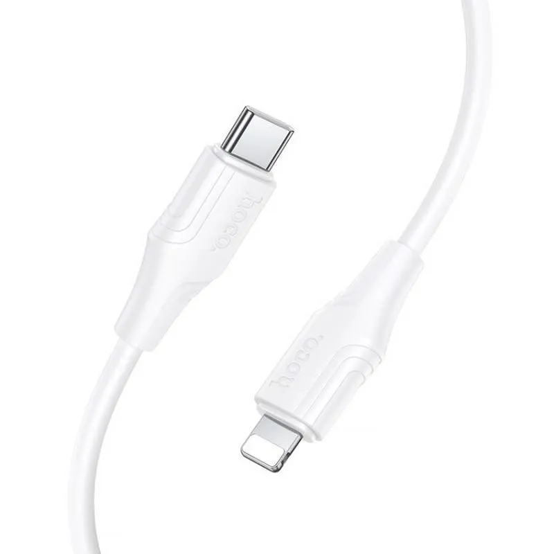 Дата кабель Hoco X124 Bien silicone Type-C to Lightning 27W White — фото 3