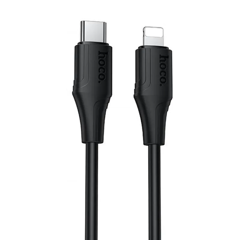Дата кабель Hoco X124 Bien silicone Type-C to Lightning 27W Black