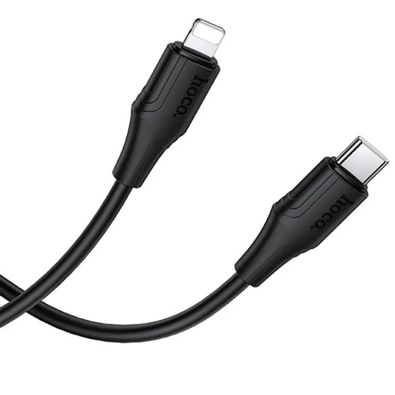 Дата кабель Hoco X124 Bien silicone Type-C to Lightning 27W Black — фото 2