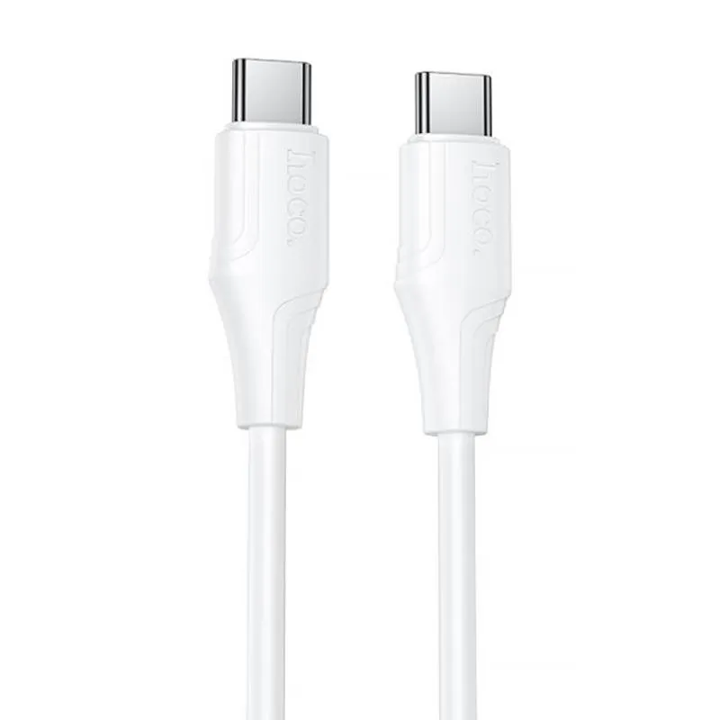 Дата кабель Hoco X124 Bien silicone Type-C to Type-C 60W White