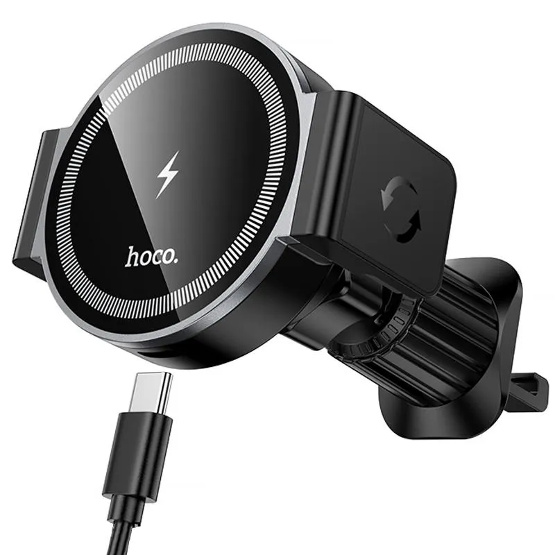 Автотримач з БЗП Hoco HW35 Power 15W (air outlet) Black