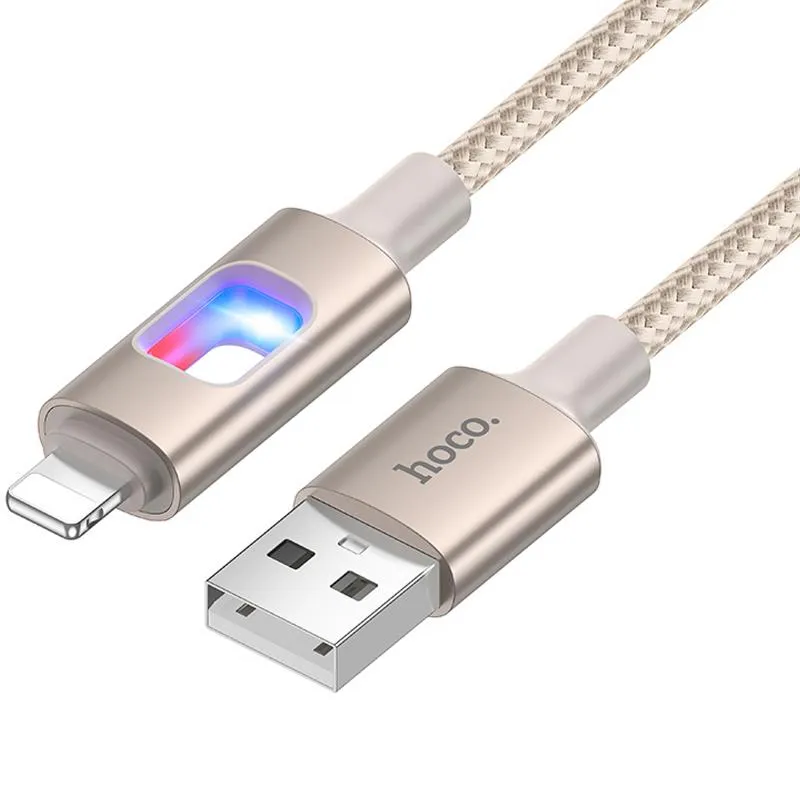 Дата кабель Hoco U144 New USB to Lightning 2.4A Gold — фото 2