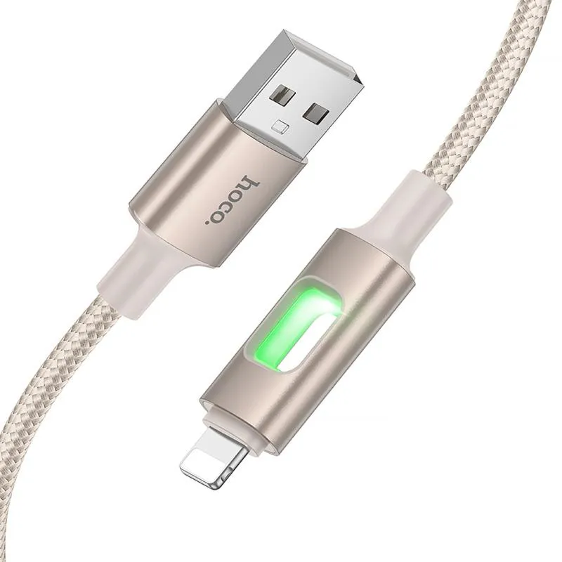 Дата кабель Hoco U144 New USB to Lightning 2.4A Gold — фото 3