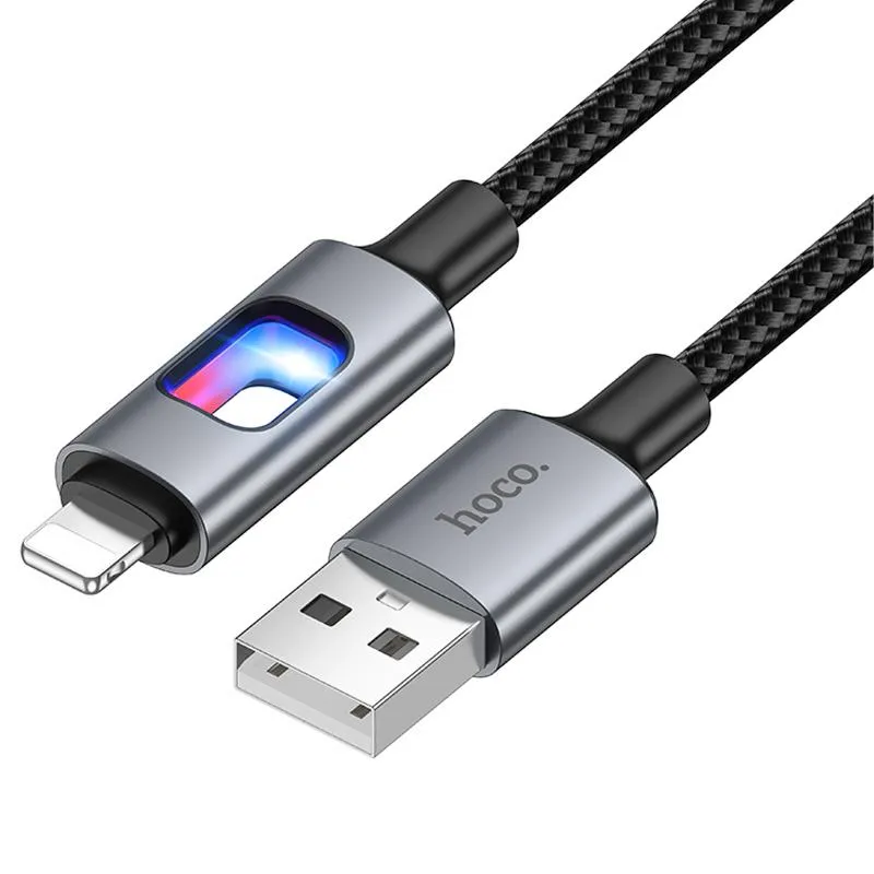 Дата кабель Hoco U144 New USB to Lightning 2.4A Black — фото 3
