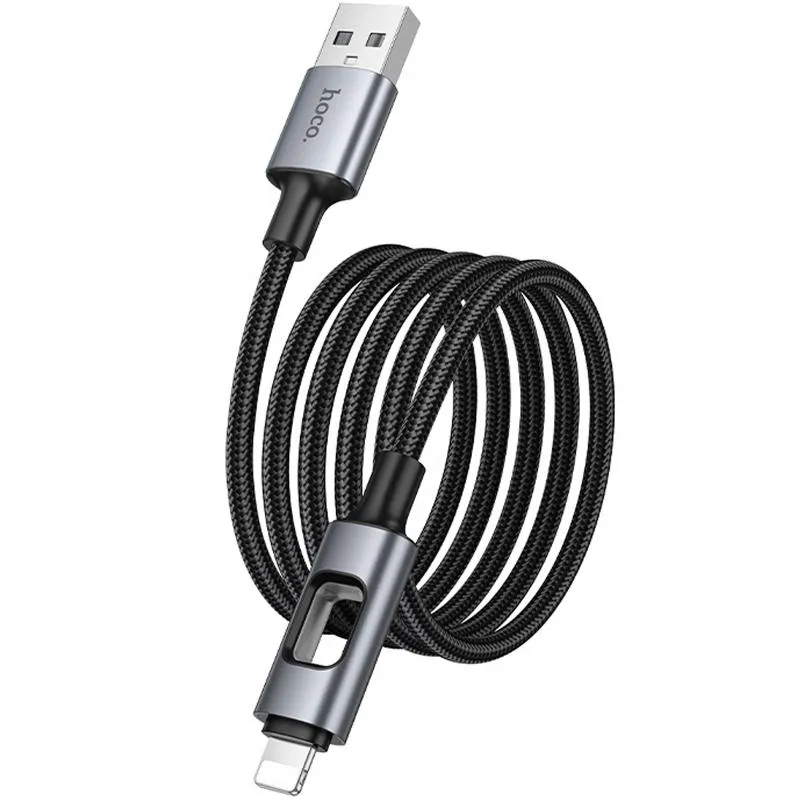 Дата кабель Hoco U144 New USB to Lightning 2.4A Black — фото 5