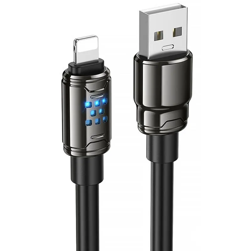 Дата кабель Hoco U143 Joy USB to Lightning 2.4A Black