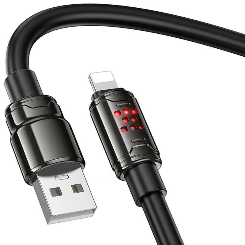 Дата кабель Hoco U143 Joy USB to Lightning 2.4A Black — фото 3