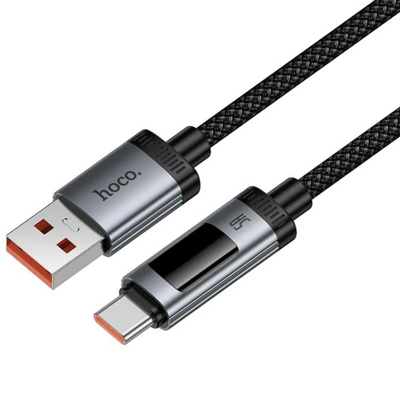 Дата кабель Hoco U148 Lord with display USB to Type-C 100W Black — фото 3
