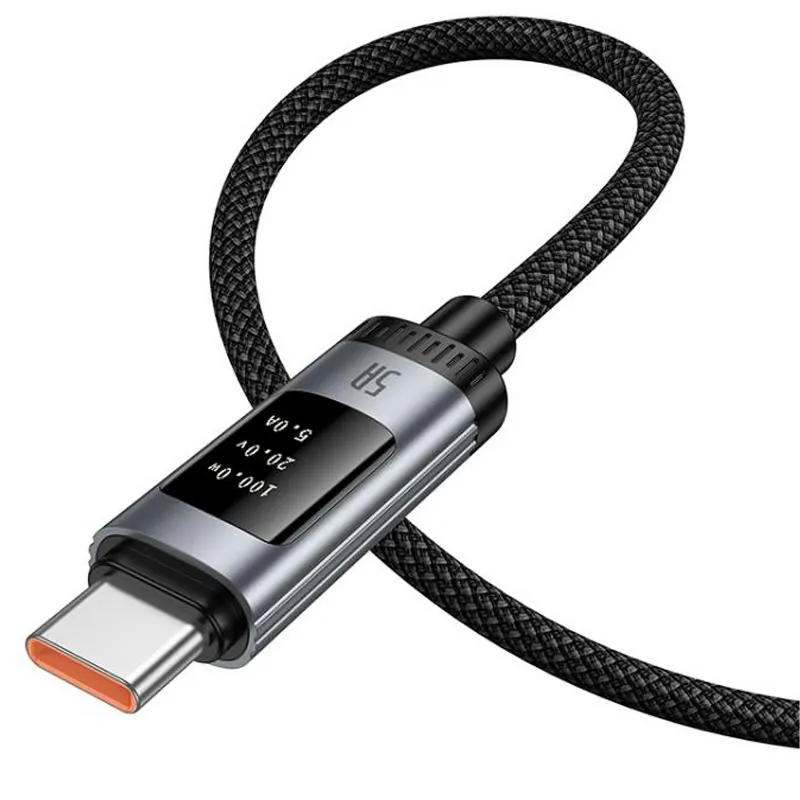 Дата кабель Hoco U148 Lord with display USB to Type-C 100W Black — фото 4