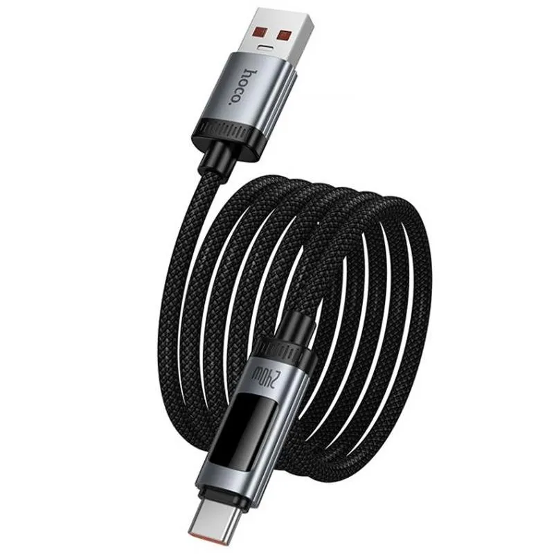 Дата кабель Hoco U148 Lord with display USB to Type-C 100W Black — фото 6