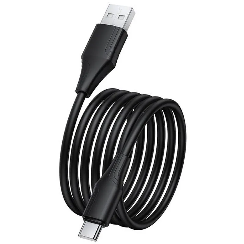Дата кабель Hoco X124 Bien silicone USB to Type-C 3A Black — фото 2