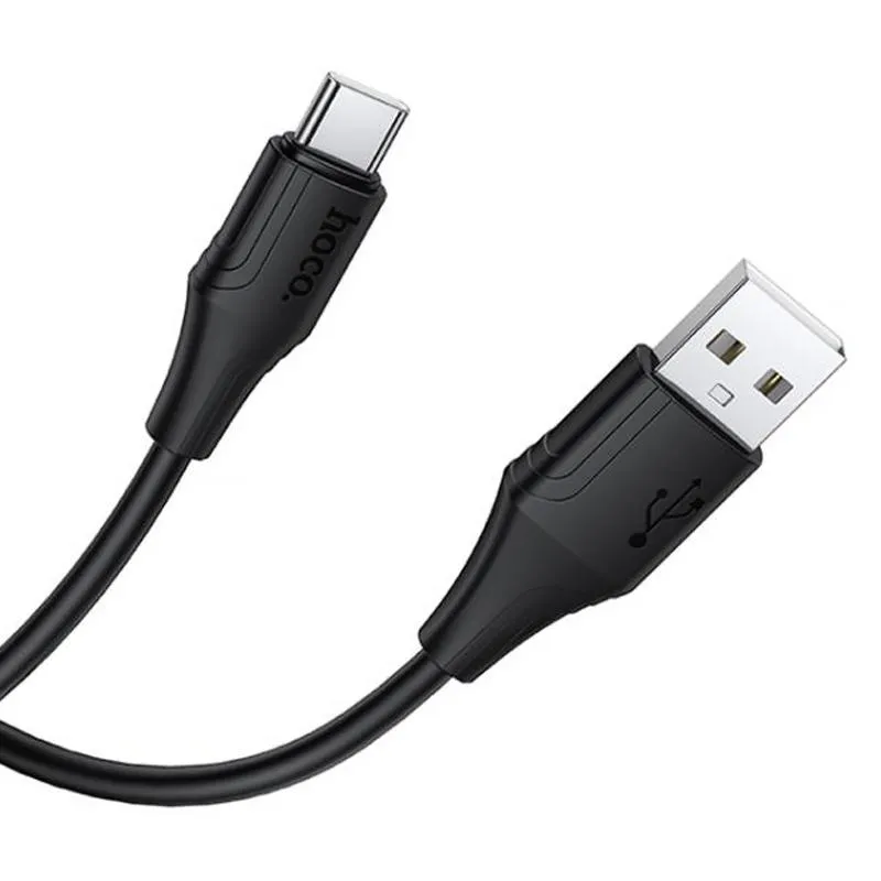 Дата кабель Hoco X124 Bien silicone USB to Type-C 3A Black — фото 3