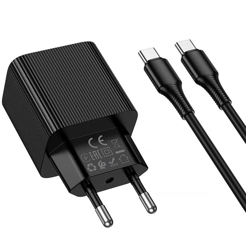 МЗП Hoco CS83A Excellent with digital display PD20W+QC3.0 + кабель Type-C to Type-C Black — фото 6