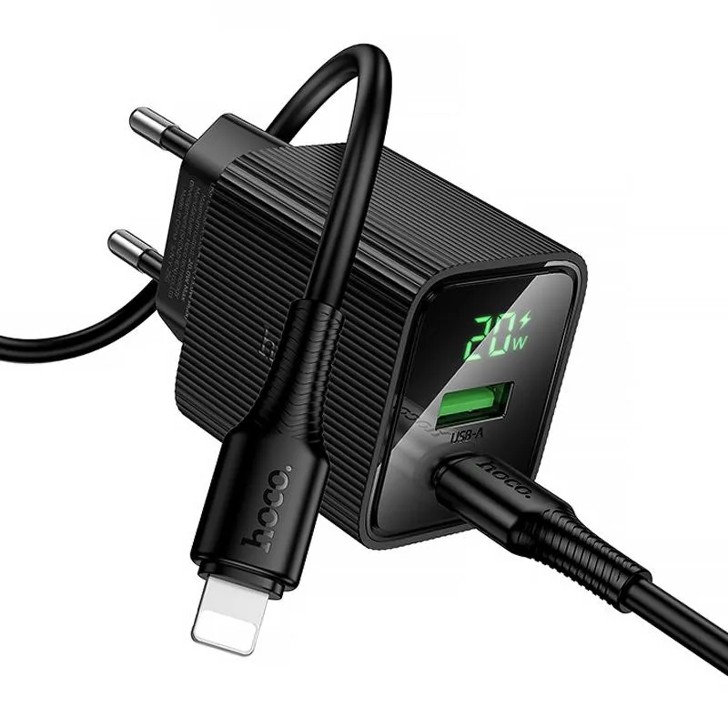 МЗП Hoco CS83A Excellent with digital display PD20W+QC3.0 + кабель Type-C to Lightning Black — фото 3