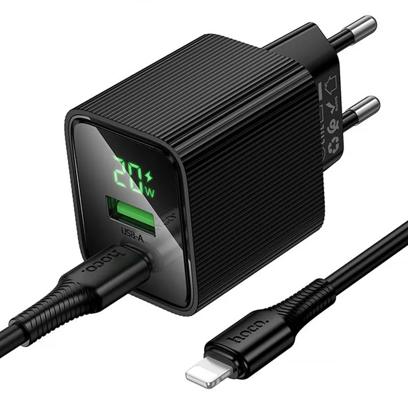 МЗП Hoco CS83A Excellent with digital display PD20W+QC3.0 + кабель Type-C to Lightning Black — фото 4