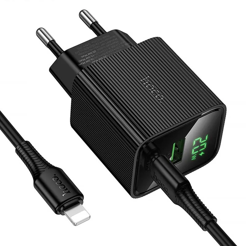 МЗП Hoco CS83A Excellent with digital display PD20W+QC3.0 + кабель Type-C to Lightning Black — фото 5