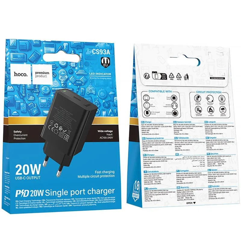 МЗП Hoco CS93A Leader 20W Black — фото 2