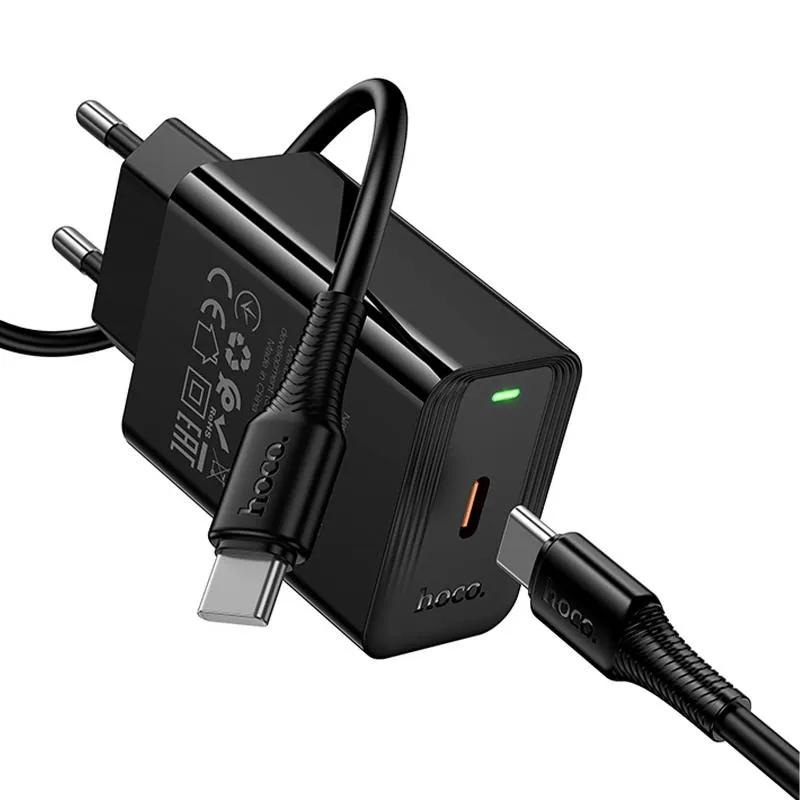 МЗП Hoco CS93A Leader PD20W + кабель Type-C to Type-C Black — фото 6