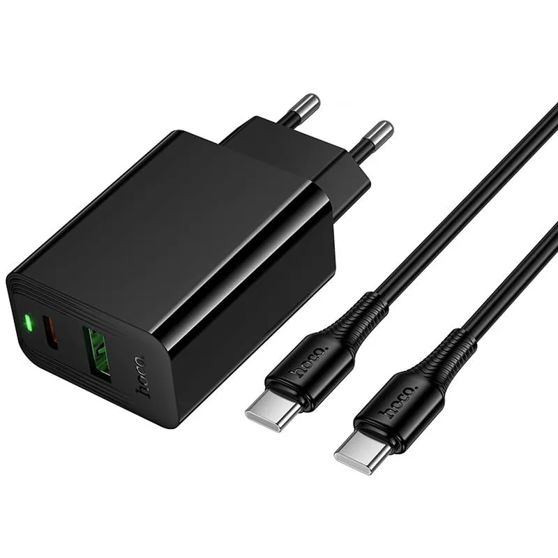 МЗП Hoco CS94A Leader PD20W+QC3.0 + кабель Type-C to Type-C Black — фото 3