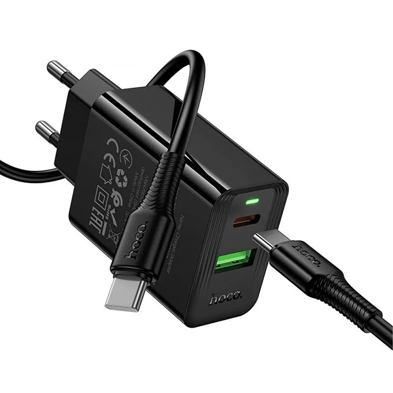 МЗП Hoco CS94A Leader PD20W+QC3.0 + кабель Type-C to Type-C Black — фото 4