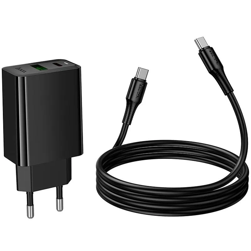 МЗП Hoco CS94A Leader PD20W+QC3.0 + кабель Type-C to Type-C Black — фото 6
