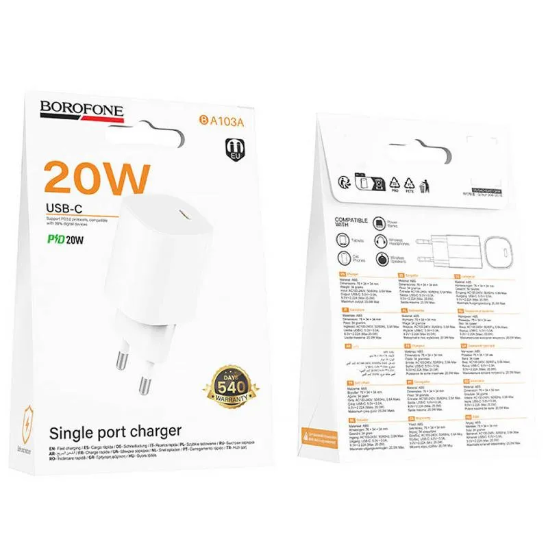 МЗП Borofone BA103A Pudding PD20W White — фото 4