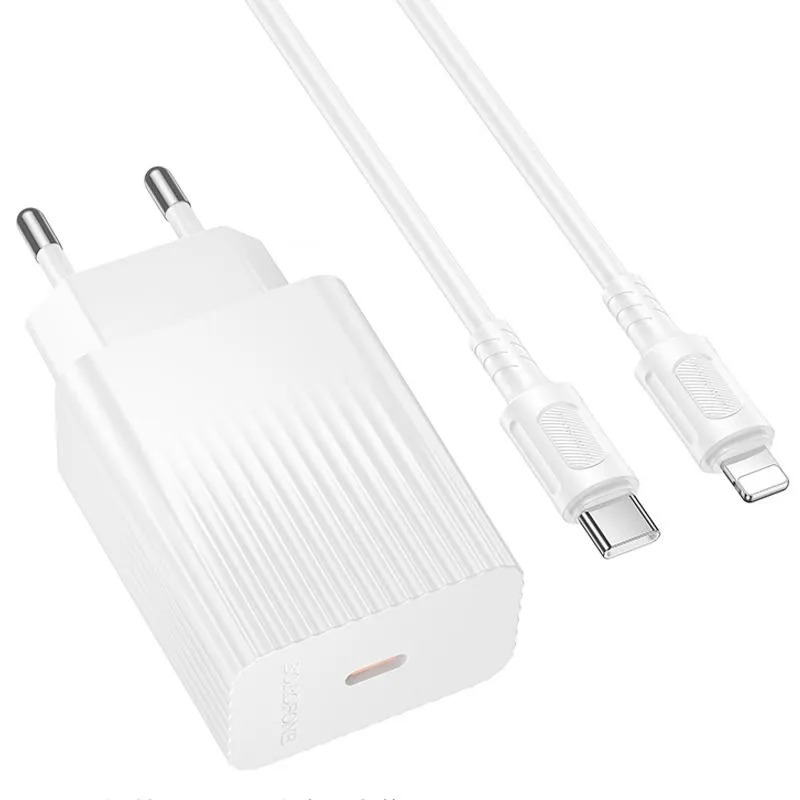 МЗП Borofone BAS75A Source PD30W + кабель Type-C to Lightning White — фото 3