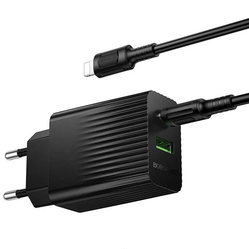 МЗП Borofone BAS76A Source PD30W+QC3.0 + кабель Type-C to Lightning Black — фото 4