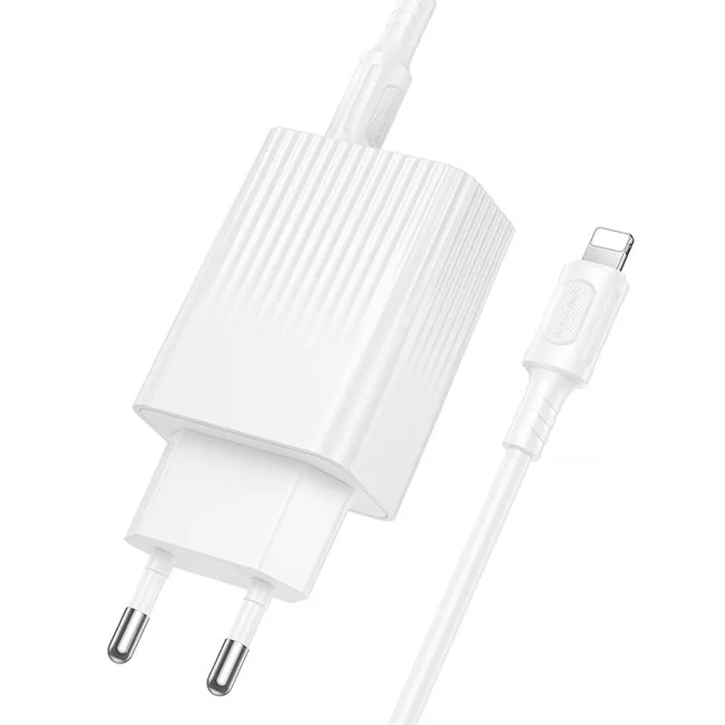 МЗП Borofone BAS76A Source PD30W+QC3.0 + кабель Type-C to Lightning White — фото 4
