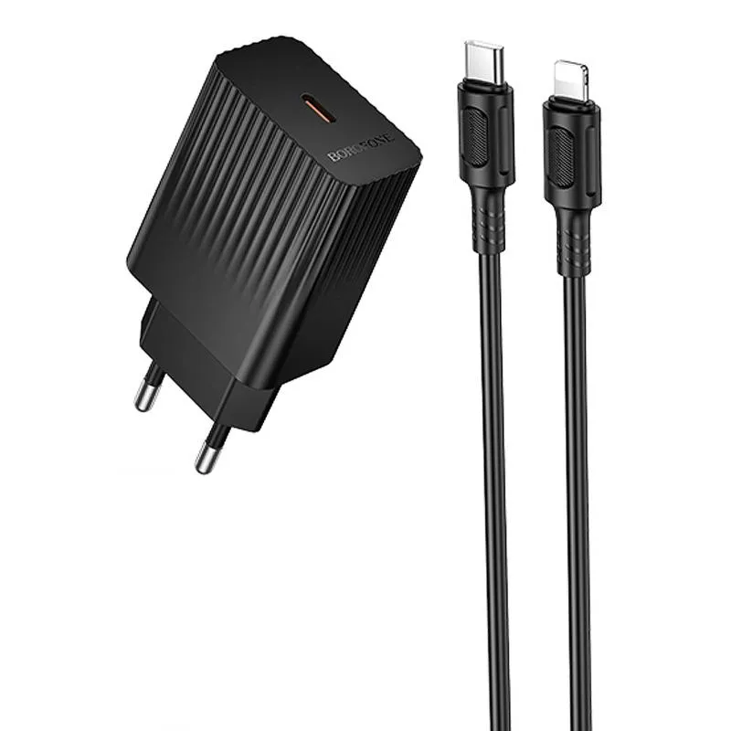 МЗП Borofone BAS73A Source PD20W + кабель Type-C to Lightning Black