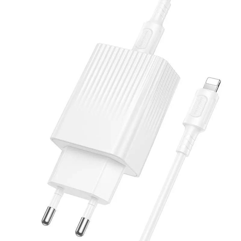 МЗП Borofone BAS73A Source PD20W + кабель Type-C to Lightning White — фото 3