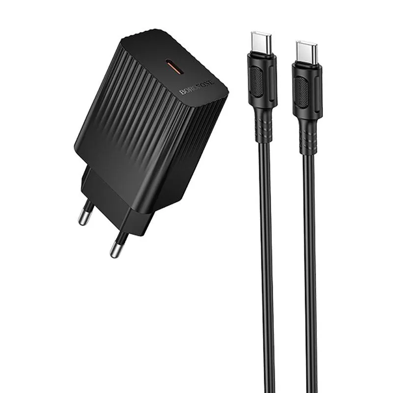 МЗП Borofone BAS73A Source PD20W + кабель Type-C to Type-C Black