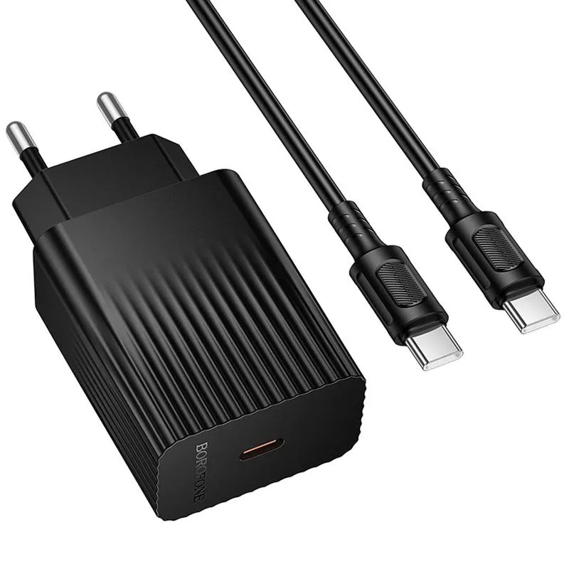 МЗП Borofone BAS73A Source PD20W + кабель Type-C to Type-C Black — фото 2