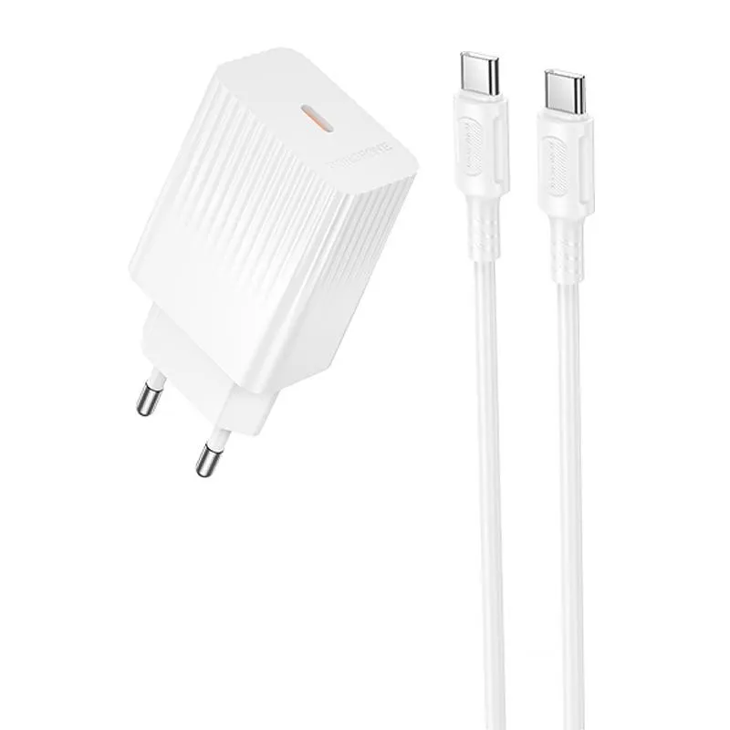 МЗП Borofone BAS73A Source PD20W + кабель Type-C to Type-C White